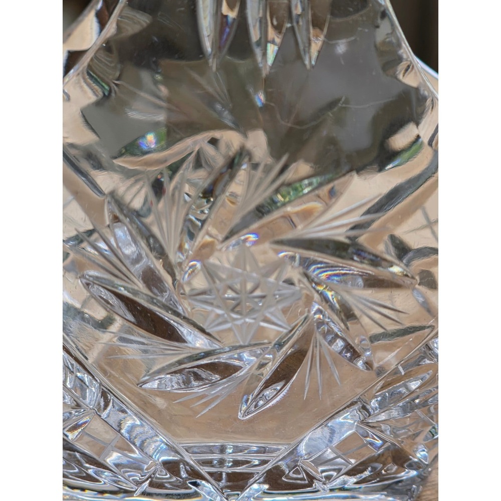 Ruckl & Sons Bohemia Lead Crystal Basket Hand Cut Czech Republic Starburst 24% - Picture 7 of 16